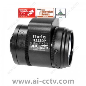 Theia TL1250P-940V R6 12-50mm 4k 12 MP Day/Night 1/1.7 inch P-iris motorized zoom & focus IR block/visible pass PI motor stops CS mount telephoto lens