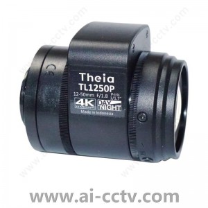 Theia TL1250PR4 12-50mm CS-Mount 4K Telephoto P-Iris Varifocal Lens with Motorized Zoom Focus Iris and IR Cut Filter